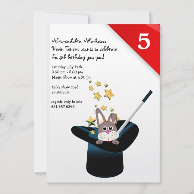 Magic Hat Party Invitation (Front)