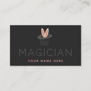 Magic Hat Rabbit Bunny Ears Magician Social Media  Business Card