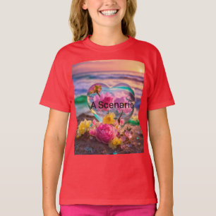 Magic Hearts & Sparkle Beach Girl’s Basic T-Shirt