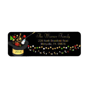 Magic Holiday Hat Garland Return Address Labels