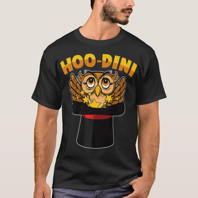 Magic  HOODINI  Owl Trick  Magician Premium  T-Shirt (Front)