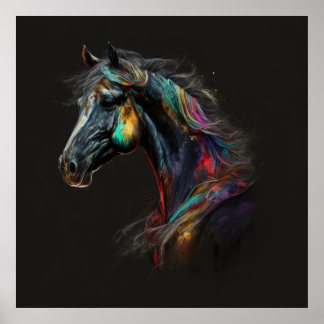 Magic Horse, Abstract Colours , Art Print Wall