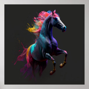 Magic Horse, Abstract Colours , Art Print Wall