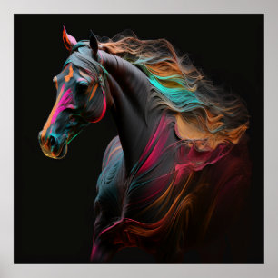 Magic Horse, Abstract Colours , Art Print Wall