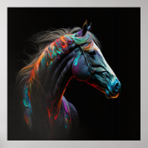 Magic Horse, Abstract Colours , Art Print Wall
