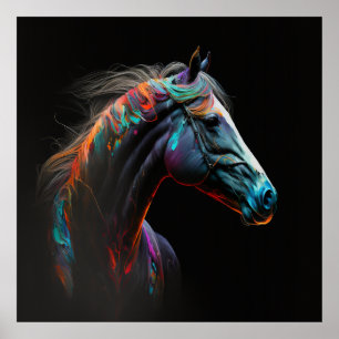 Magic Horse, Abstract Colours , Art Print Wall