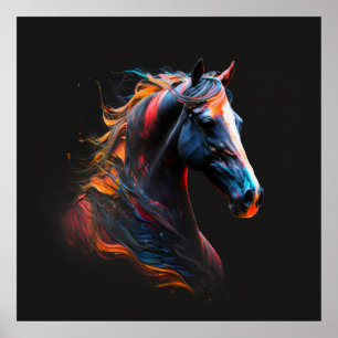 Magic Horse, Abstract Colours , Art Print Wall