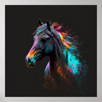 Magic Horse, Abstract Colours , Art Print Wall