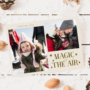 Magic In The Air Cream Multi Photo Holiday Card