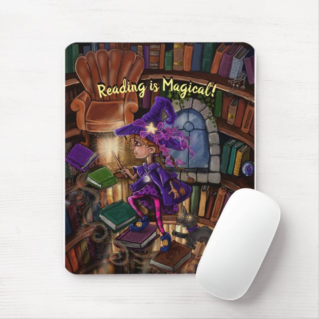 Magic In the Library 'Reading is Magical' Mouse Mat (With Mouse)