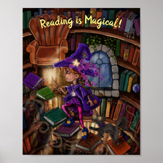 Magic In the Library 'Reading is Magical' Poster