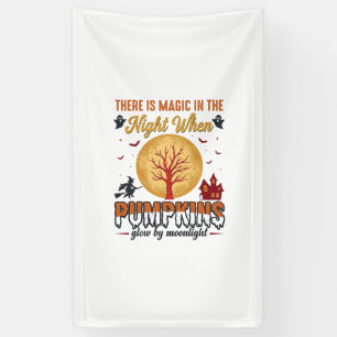 Magic in the Night Halloween Pumpkins Vintage Desi Banner
