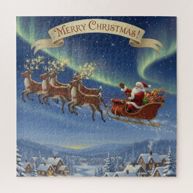 Magic in the Snowy Sky Jigsaw Puzzle (Vertical)
