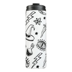 Magic Ink Drawing Seamless Pattern Thermal Tumbler