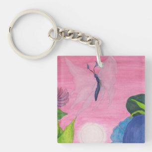 Magic Insect Butterfly Transformation Illustration Key Ring