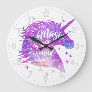Magic is all around us - Choose background colour Large Clock