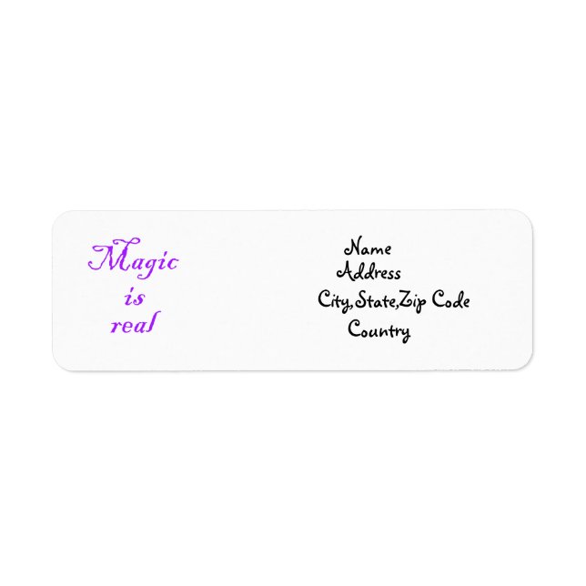 Magic is real-address label (Front)