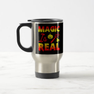 Magic Is Real Halloween Pumpkin Witch Spell Wand Travel Mug