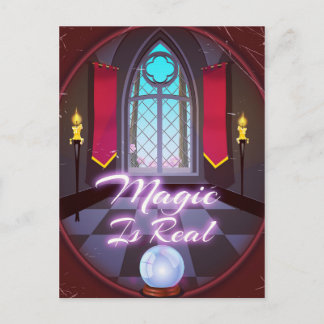 Magic Is Real inspirational quote cartoon Postcard