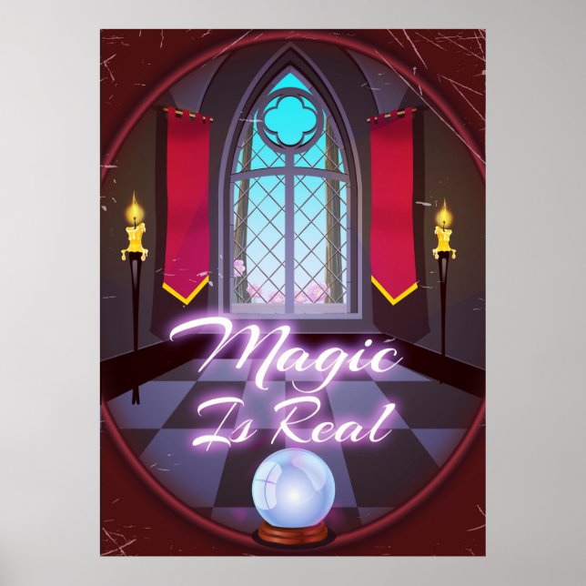 Magic Is Real inspirational quote cartoon Poster (Front)