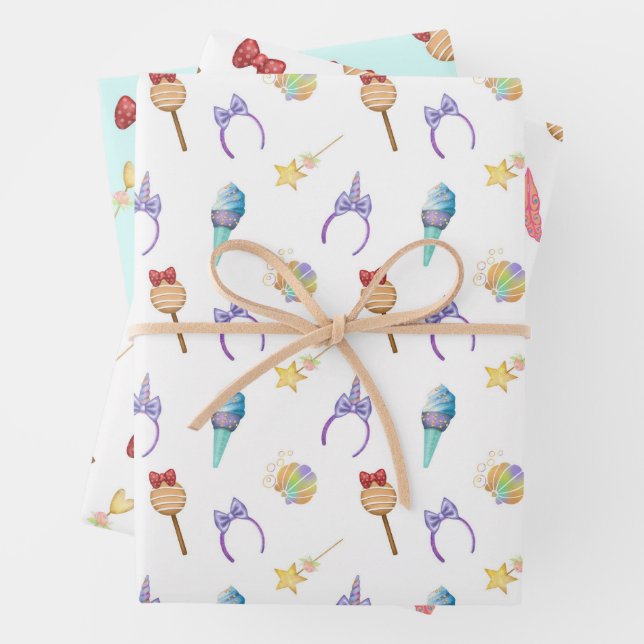 Magic Kingdom Pattern Wrapping Paper Sheet (In situ)