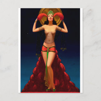 Magic Lady Pulp Pin Up Postcard