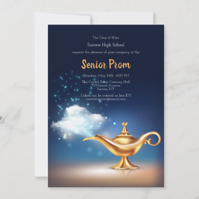 Magic Lamp Arabian Nights Prom Invitations (Front)