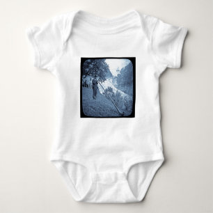 Magic Lantern Slide Alp Horn Vintage Cyan Baby Bodysuit