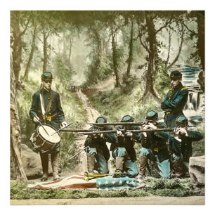 Magic Lantern Slide Civil War Drummer Boy Photo Print