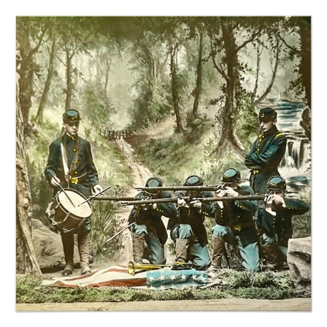 Magic Lantern Slide Civil War Drummer Boy Photo Print (Front)