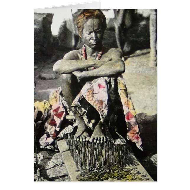 Magic Lantern Slide Fakir India on a Bed of Nails (Front)