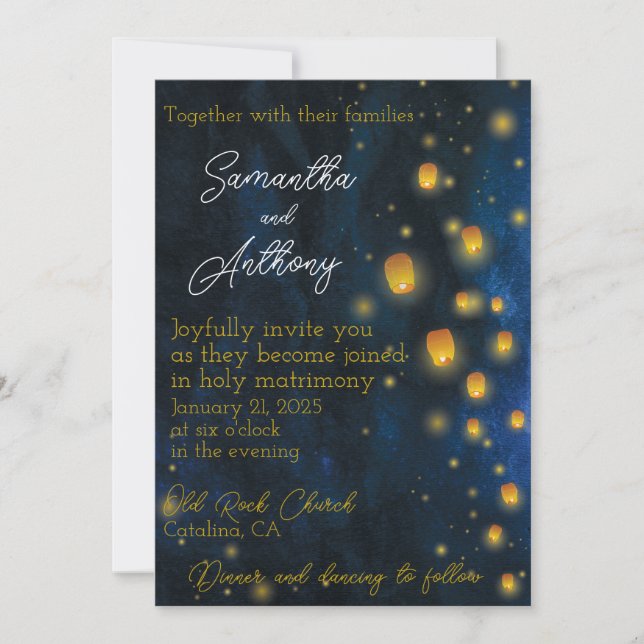 Magic Lanterns Wedding Invitations (Front)