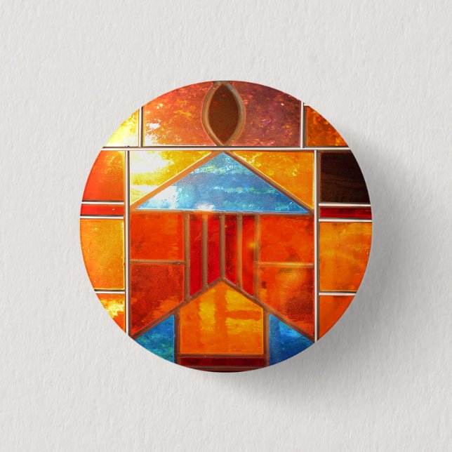 Magic light pouring from the windows of the Church 3 Cm Round Badge (Front)