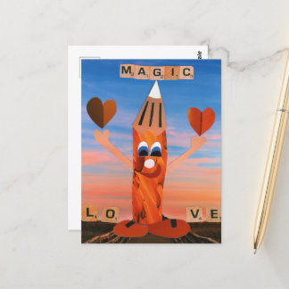 Magic Love! Funny pencil sends love Postcard