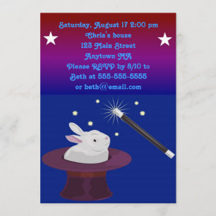 Magic Magician Birthday Party Invitation