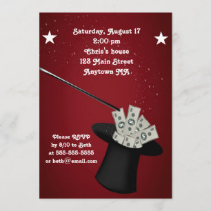 Magic Magician Birthday Party Invitation