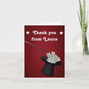 Magic Magician Birthday Thank You Note Card