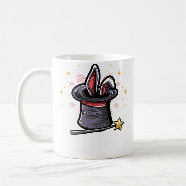 Magic Magician Hat Rabbit In A Hat Magic Wand Coffee Mug (Left)