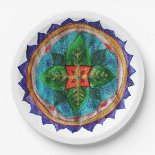 Magic Mandala Custom Paper Plates 9 in