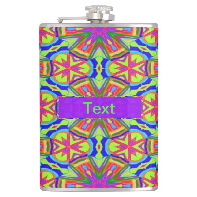 Magic Marker Kaleidoscope Hip Flask (Front)
