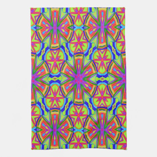 Magic Marker Kaleidoscope Tea Towel (Vertical)