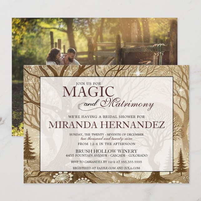 Magic & Matrimony Wedding Shower Invitation (Front/Back)