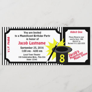 Magic Me Birthday Red Invitation