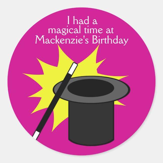Magic Me Magician's Hat Classic Round Sticker (Front)