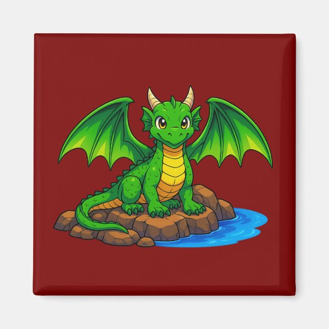 Magic mediaeval dragon magnet (Front)