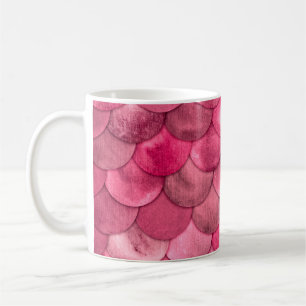 Magic Mermaid Bright Pink Colour Scales Watercolor Coffee Mug