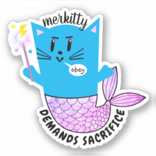 Magic mermaid kitty cat evil god personalised