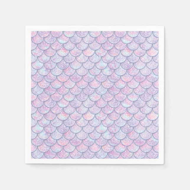 Magic Mermaid Scales Birthday Party  Napkin (Front)
