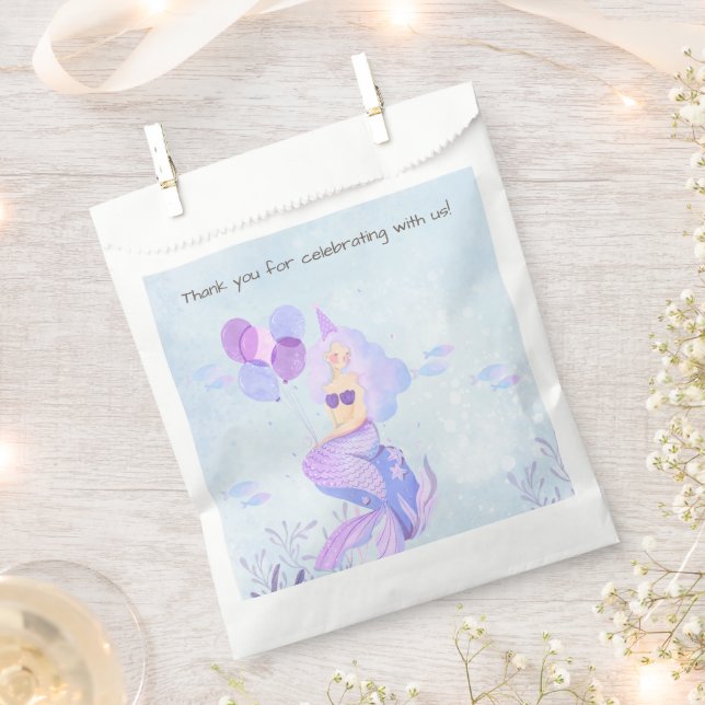Magic Mermaid Theme Birthday Party  Favour Bags (Clipped)