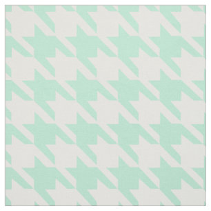 Magic Mint and White Houndstooth Pattetrn Fabric